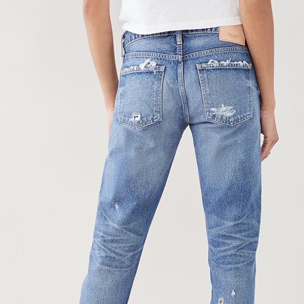 Moussy Vintage Keller Tapered, Japan, Distressed Raw Hem, 26x27, EUC, $391 MSRP